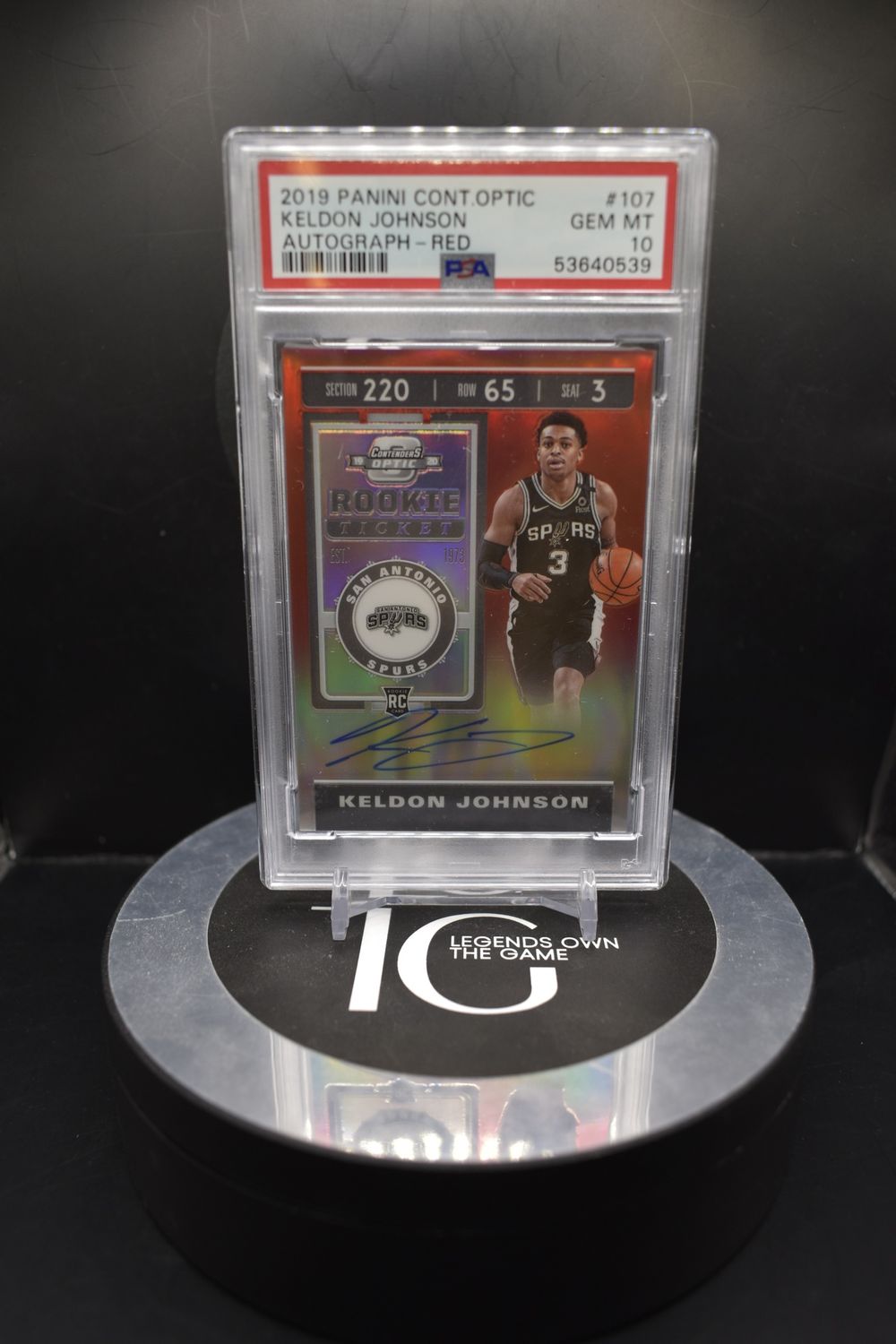 2019 Panini Cont.Optic Keldon Johnson Autograph - Red #107 PSA 10