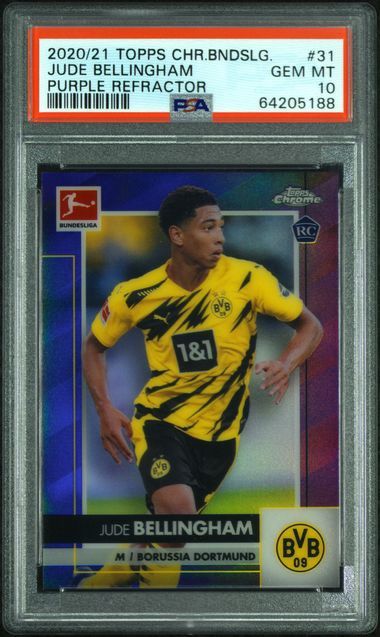 2020/21 Topps Chr.Bndslg Jude Bellingham Purple Refractor #31 PSA 10