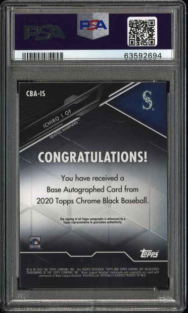 2020 Topps Chrome Black Ichiro Autographs #IS PSA 8.5