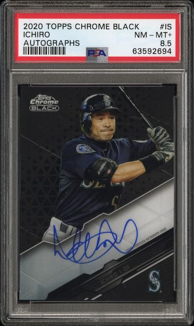 2020 Topps Chrome Black Ichiro Autographs #IS PSA 8.5