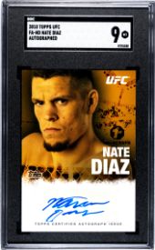 2010 Topps UFC Fa-ND Nate Diaz Autograph SGC 9