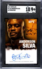 2010 Topps UFC Fa-As Anderson Silva Autographed Auto 10 SGC 9