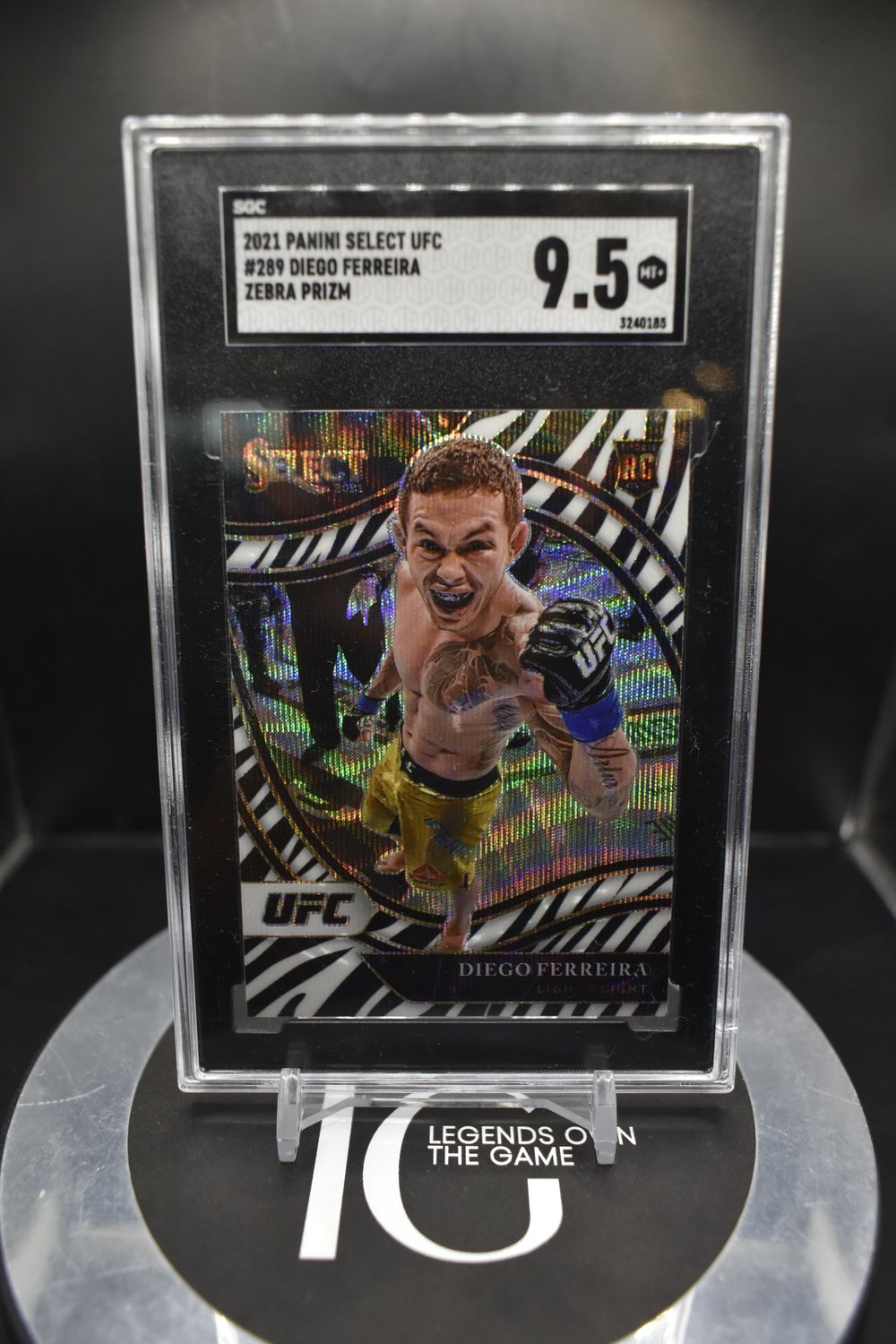 2021 Panini Select UFC #289 Diego Ferreira Zebra Prizm SGC 9.5
