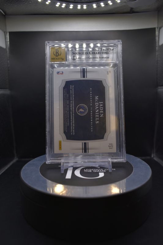 2021-22 National Treasures Rookie Patch Autographs Horizontal #143 Jaden McDaniels/75 Auto 10 BGS 9