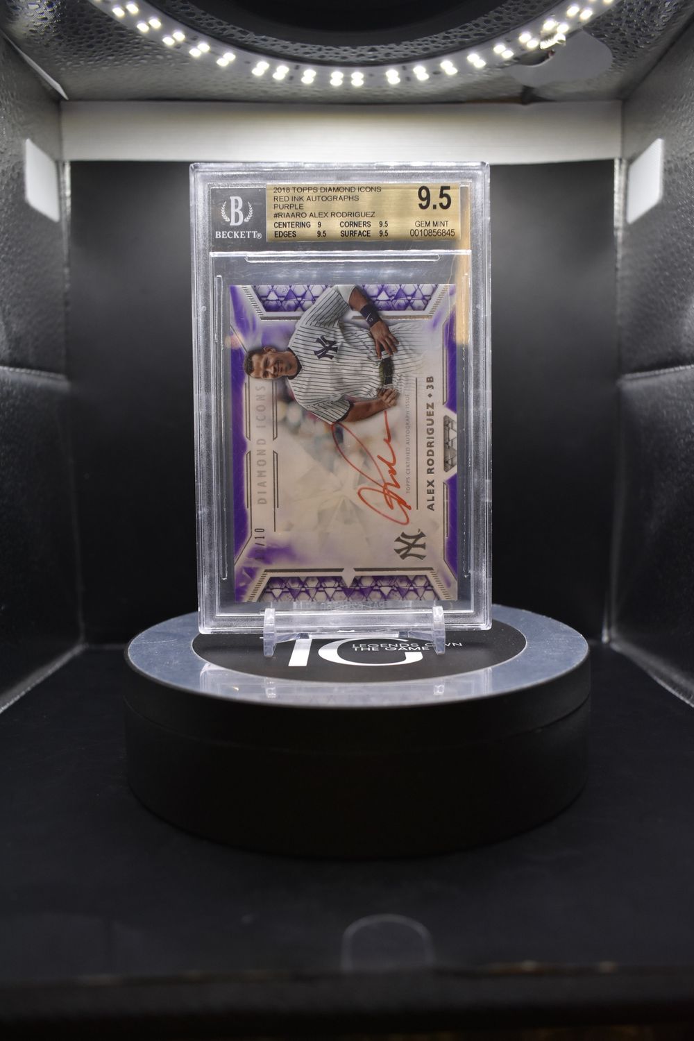 2018 Topps Diamond Icons Red Ink Autographs Purple #RIAARO Alex Rodriguez BGS 9.5