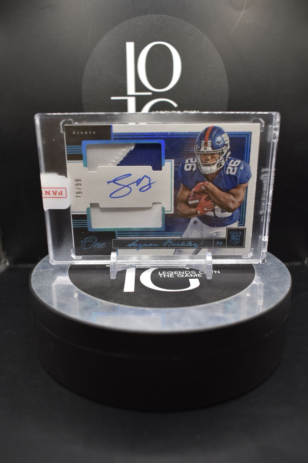 2018 Panini One Football Saquon Barkley Auto &amp; Relic RC 79/99 #55
