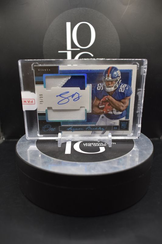 2018 Panini One Football Saquon Barkley Auto &amp; Relic RC 79/99 #55