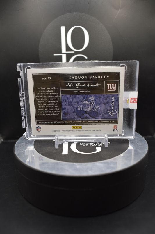 2018 Panini One Football Saquon Barkley Auto &amp; Relic RC 79/99 #55