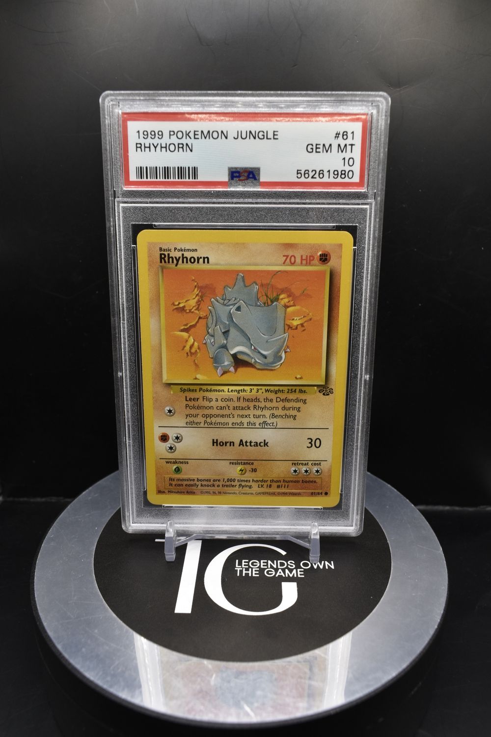 1999 Pokemon Jungle Rhyhorn #61 PSA 10