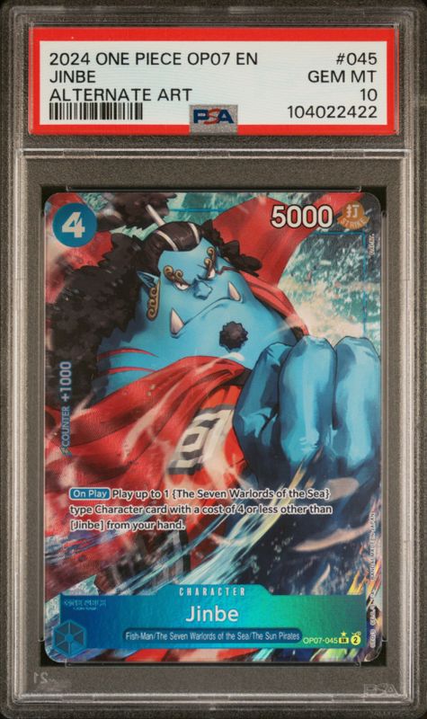 2024 One Piece OP07 En Jinbe Alternate Art #045 PSA 10