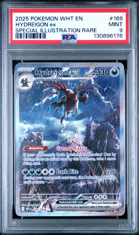 2025 Pokemon Wht En Hydreigon ex Special Illustration Rare #169 PSA 9