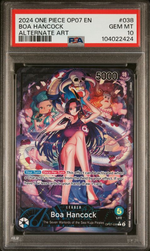 2024 One Piece OP07 En Boa Hancock Alternate Art #038 PSA 10