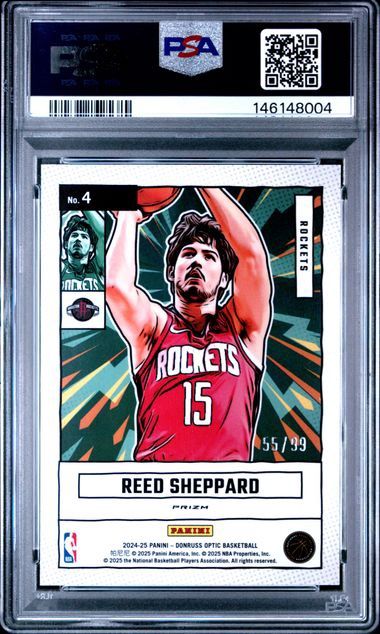 2024 Donruss Optic Reed Sheppard Net Marvels - Red #4 PSA 8