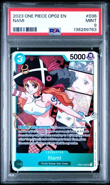 2023 One Piece OP02 En Nami #036 PSA 9