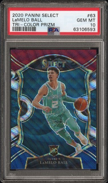2020 Panini Select LaMelo Ball Tri-Color Prizm #63 PSA 10