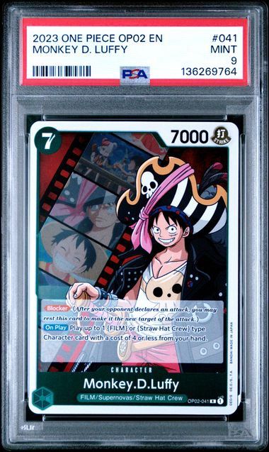 2023 One Piece OP02 En Monkey D. Luffy #041 PSA 9