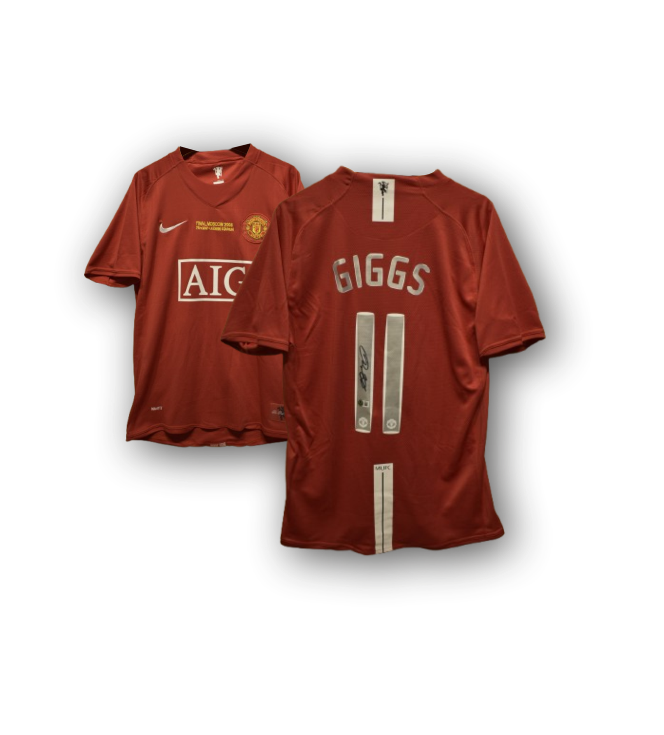 Ryan Giggs Signed Manchester United Jersey Final Moscow 2008