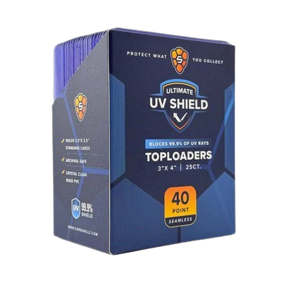 40PT 3x4 Premium Toploader - UV Shield - Blue Hint