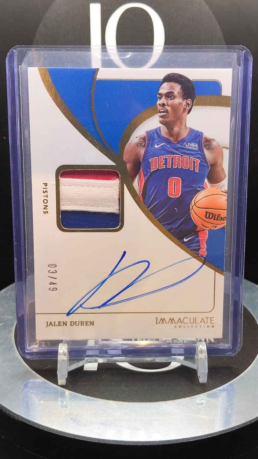 2023-24 Panini Immaculate Collection Basketball Jalen Duren Auto Relic Card 3/49 #IPA-DUR
