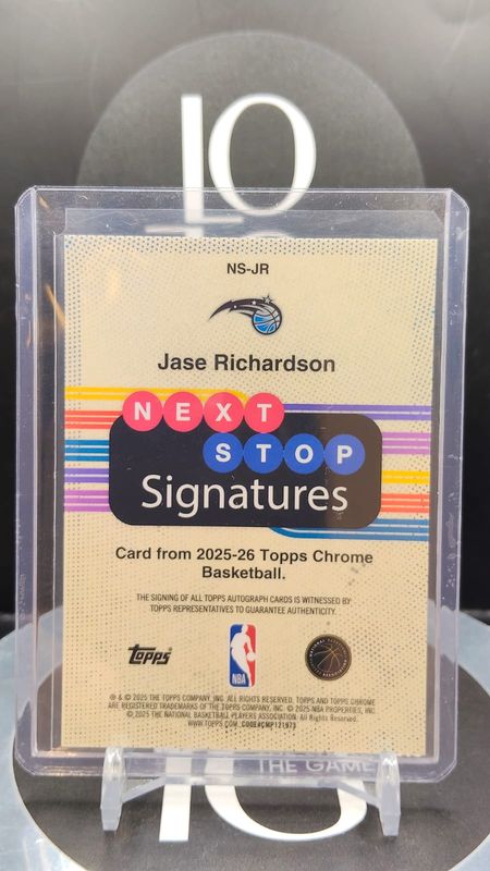 2025-26 Topps Chrome Basketball Jase Richardson Auto 16/25 #NS-JR