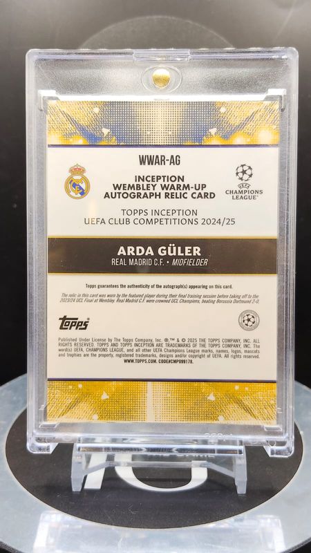 2024-25 Topps Inception UCC Arda Guler Auto Relic Card 13/25 #WWAR-AG