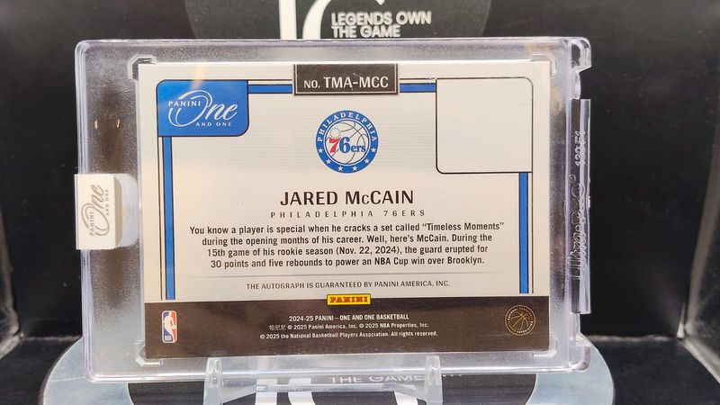 2024-25 Panini One and One Basketball Jared McCain Auto RC 54/99 #TMA-MCC