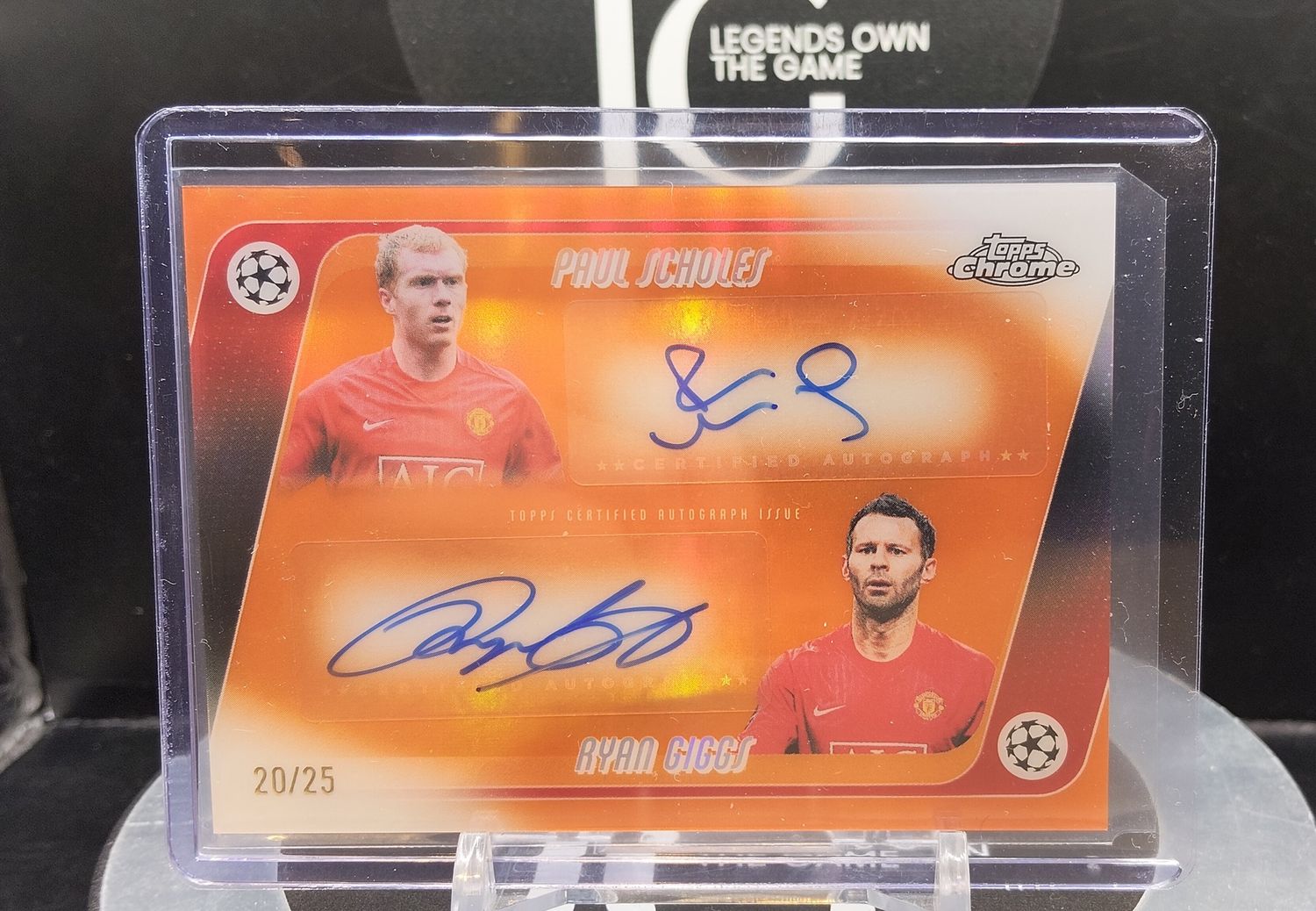 2025-26 Topps Chrome UCC Dual Auto Card Paul Scholes &amp; Ryan Giggs 20/25 #CDA-PG