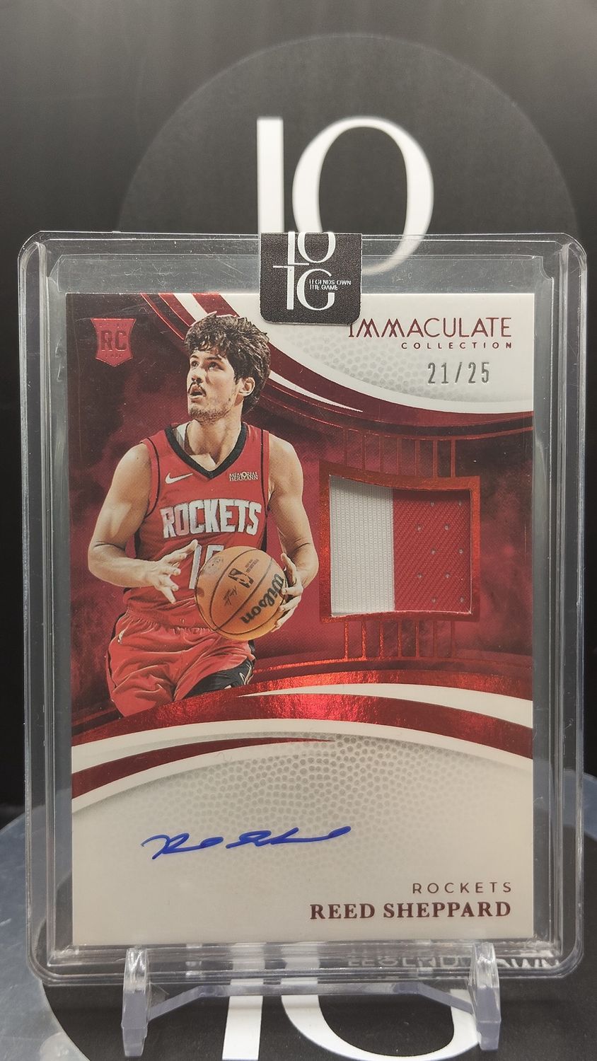 2024-25 Panini Immaculate Collection Reed Sheppard Auto Relic Card RC 21/25 #123