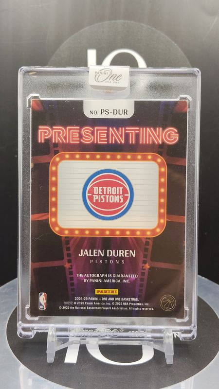 2024-25 Panini One and One Jalen Duren Auto 09/10 #PS-DUR