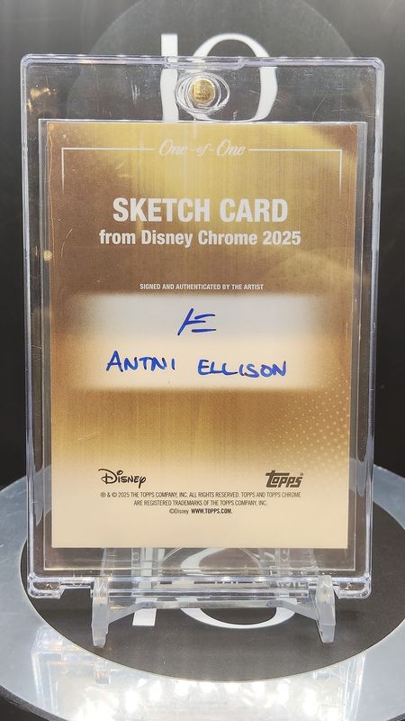 2025 Topps Disney Chrome Sketch Card Olaf Signed and Authenticated by Antni Ellison