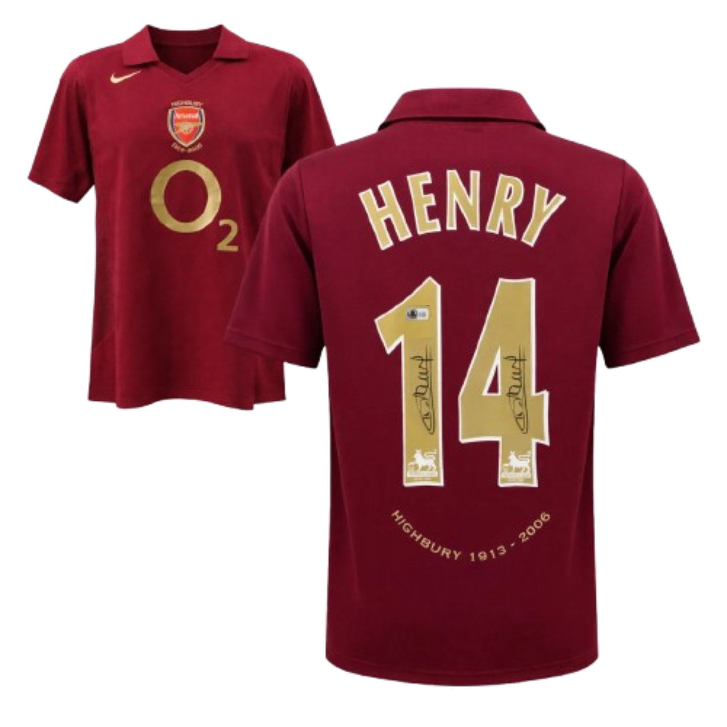 Thierry Henry Signed Arsenal Redcurrant Jersey