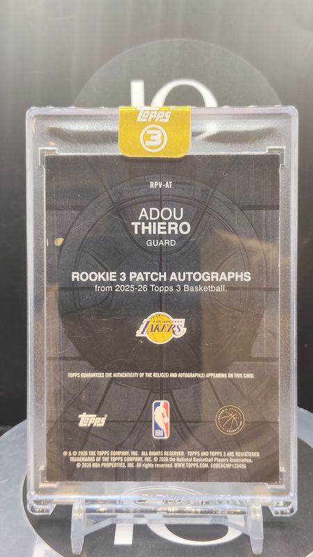 2025-26 Topps 3 Basketball Adou Thiero Auto Patch RC 03/15 #RPV-AT