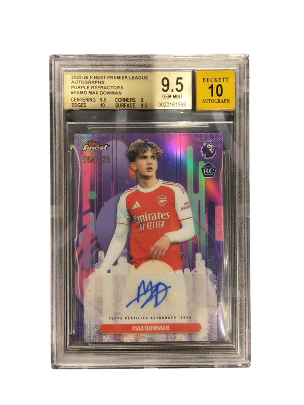 2025-26 Finest Premier League Autographs Purple Refractors #FAMD Max Dowman BGS 9.5 Auto 10