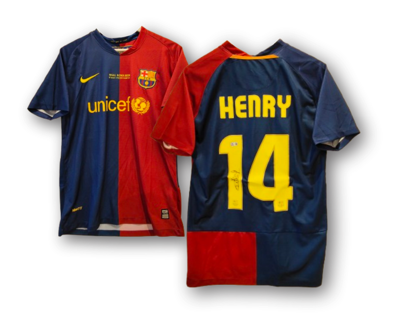 Thierry Henry Signed Barcelona Home Jersey