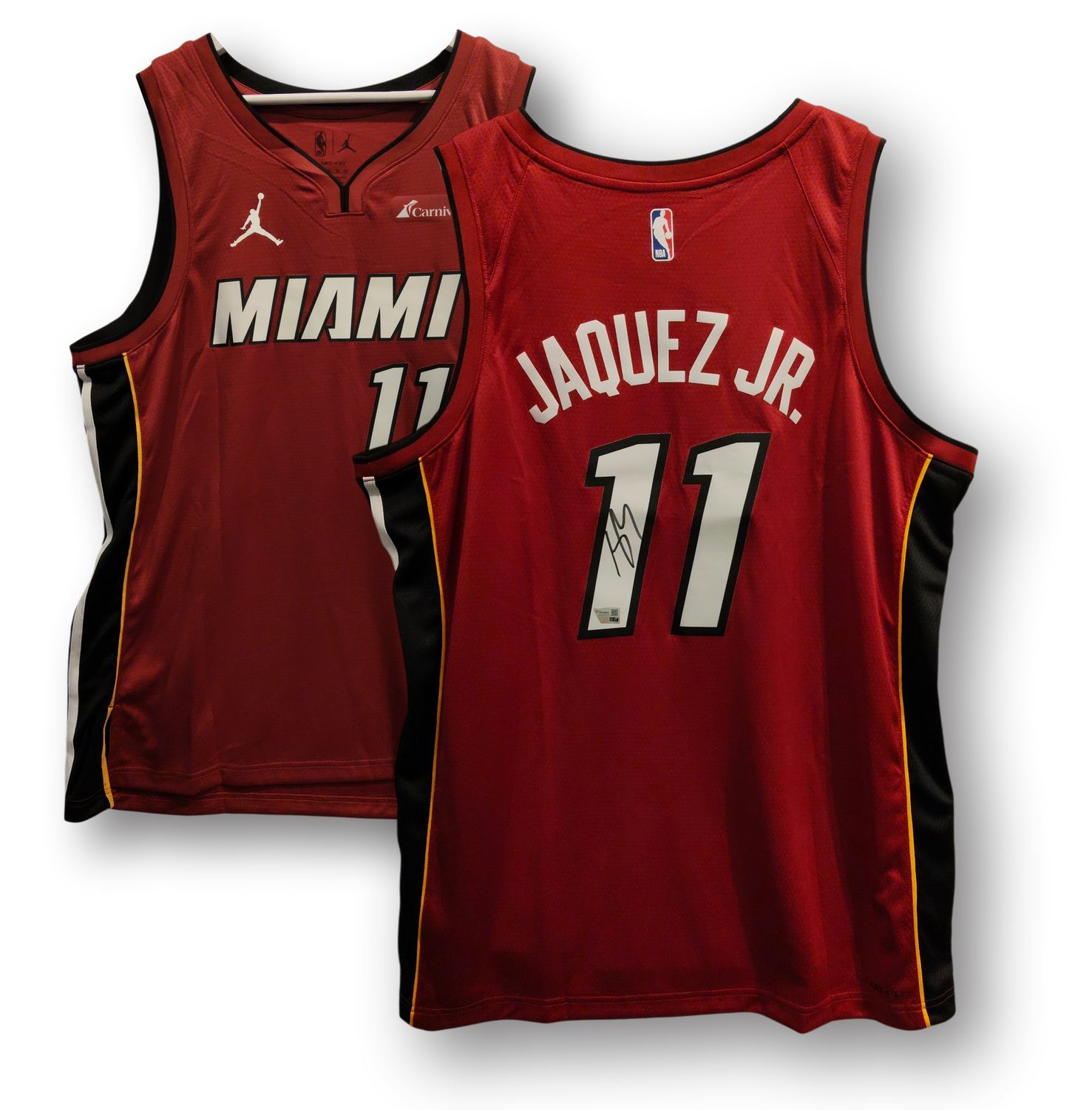 Jaime Jaquez Jr. Miami Heat Autographed Jordan Brand Red Statement Swingman Jersey