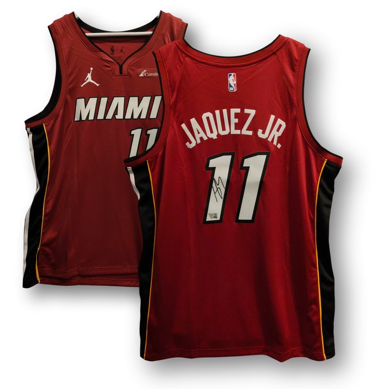 Jaime Jaquez Jr. Miami Heat Autographed Jordan Brand Red Statement Swingman Jersey