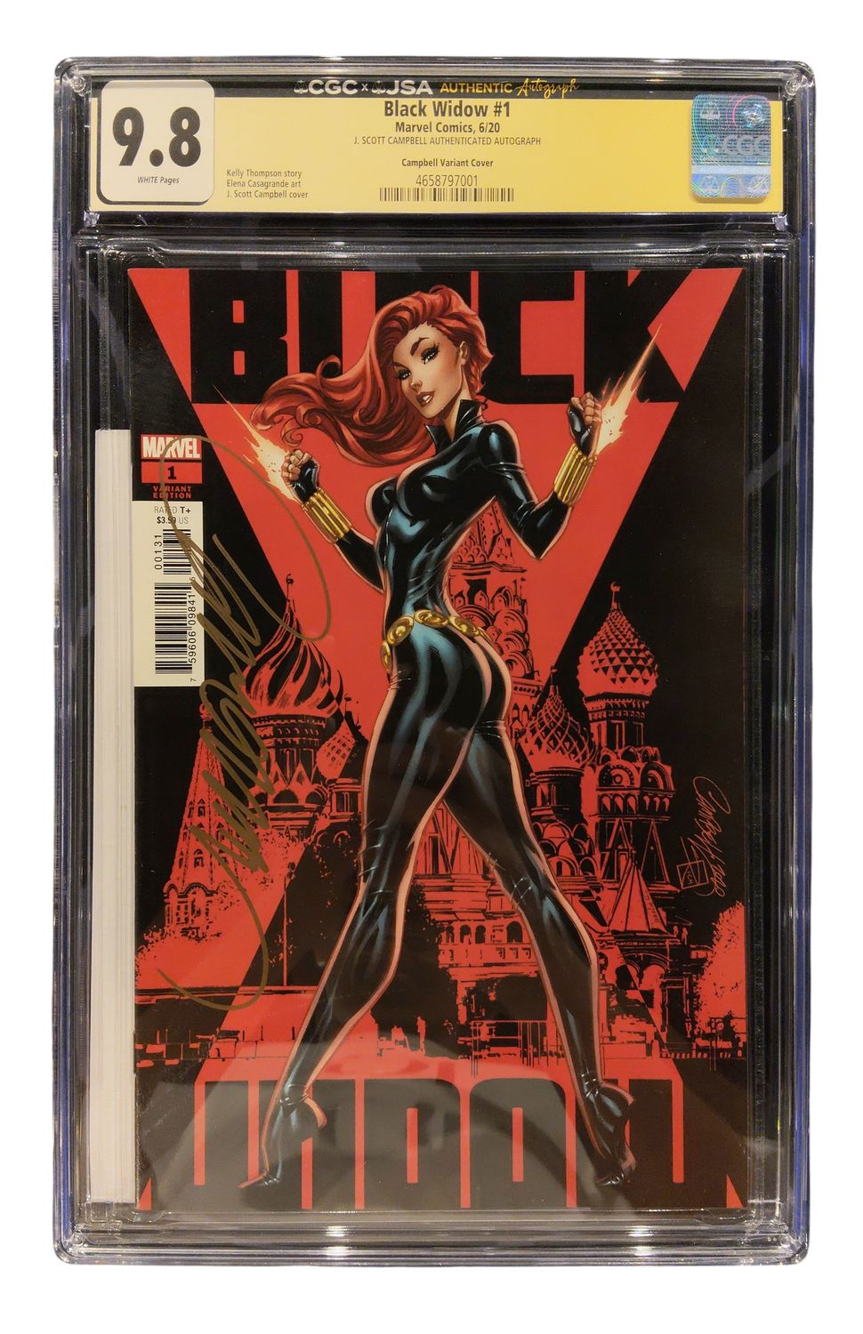 Black Widow # 1 Marvel Comics 6/20 CGC 9.8 J.Scott Campbell Auto