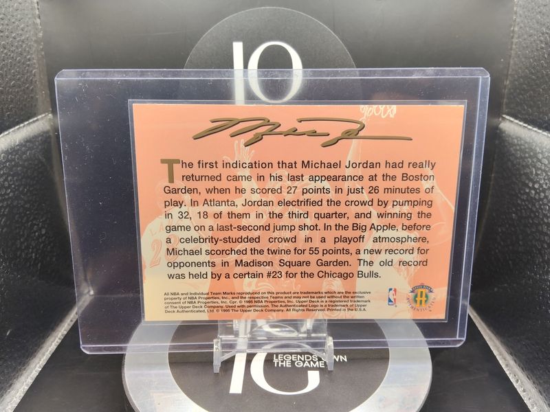 1995 Upper Deck Authenticated Salutes Michael Jordan's Return to the NBA - Michael Jordan #23,689/45,000