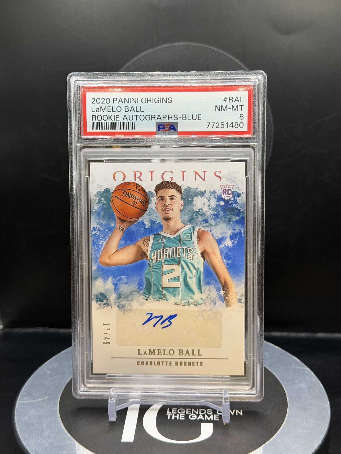 2020 Panini Origins LaMelo Ball Rookie Autographs- Blue #BAL PSA 8
