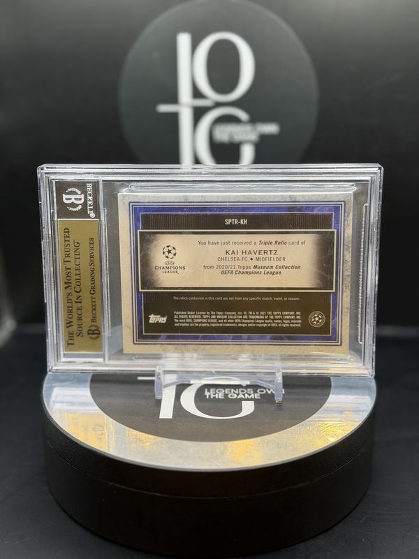 2020-21 Topps Museum Coll. UECL Triple Relics Emerald #SPTRKH Kai Havertz 1/1 BGS 9.5