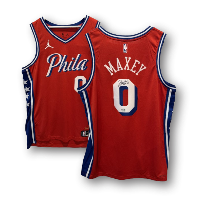 Tyrese Maxy Philadelphia 76ers Autographed Jordan Brand 2020-21 Red Statement Jersey
