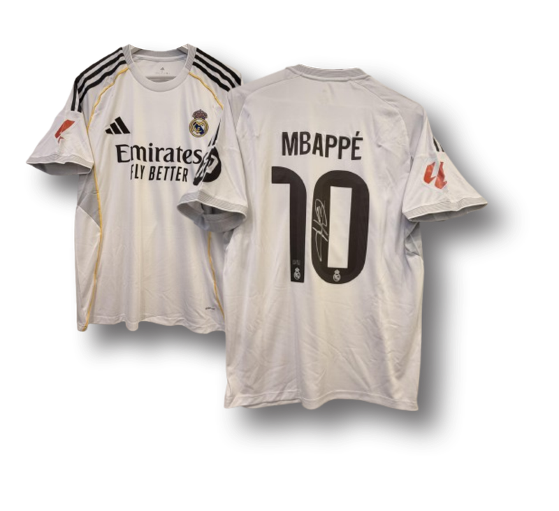 Kylian Mbappe Autographed 2025-26 Real Madrid White Replica Home Jersey