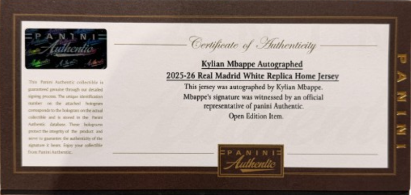 Kylian Mbappe Autographed 2025-26 Real Madrid White Replica Home Jersey