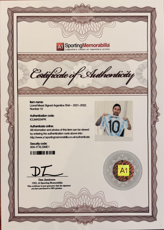 Lionel Messi Signed Argentina 2021-22 Number 10 Shirt