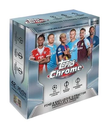2025-26 Topps Chrome UEFA Club Competitions Soccer Mega Box