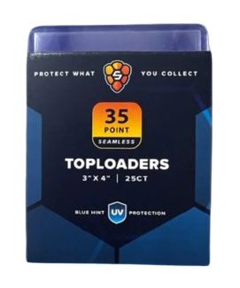 35PT 3x4 Premium Toploader - UV Shield - Blue Hint