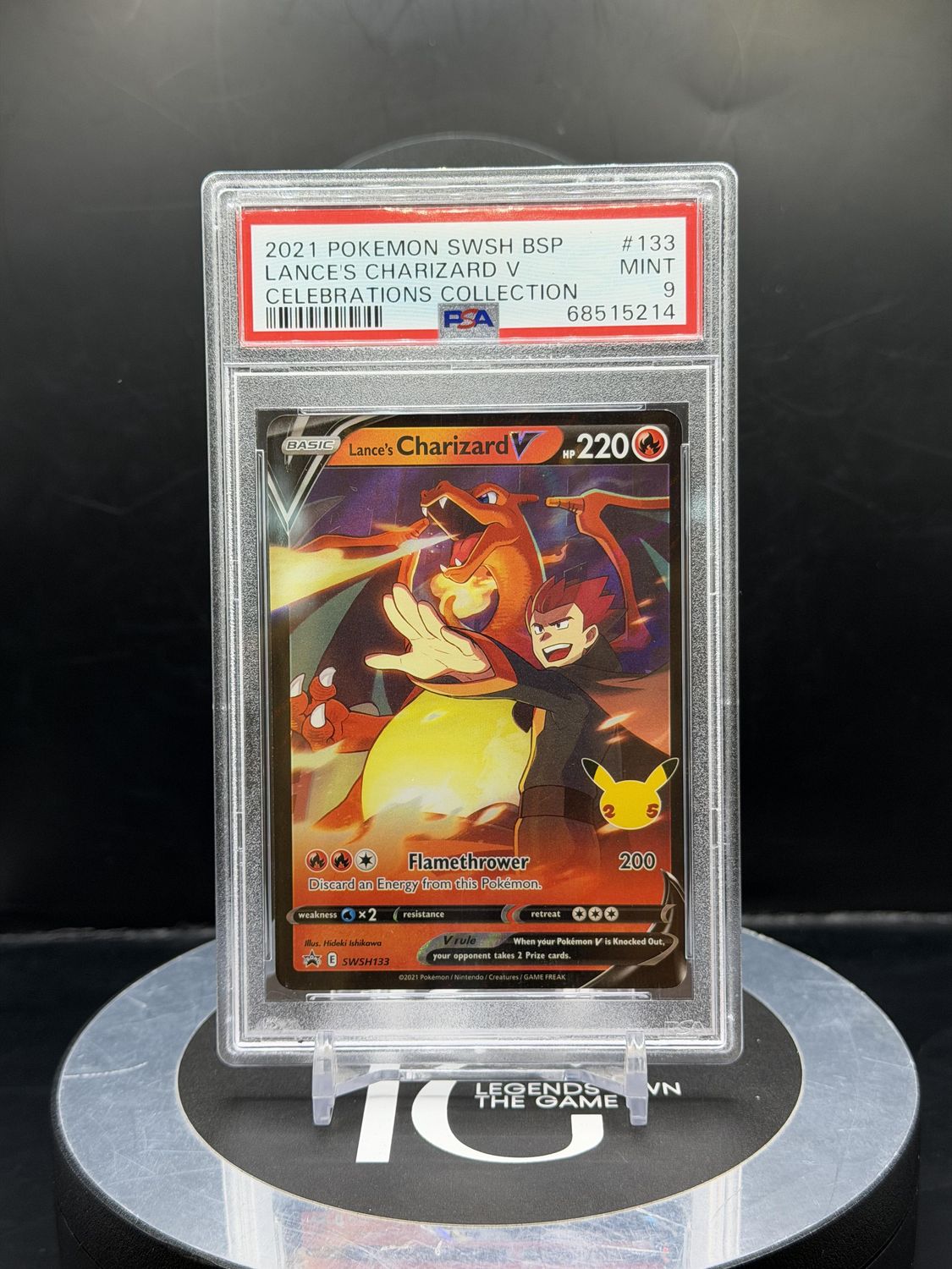 2021 Pokemon SWSH BSP Lance's Charizard V Celebrations Collection #133 PSA 9