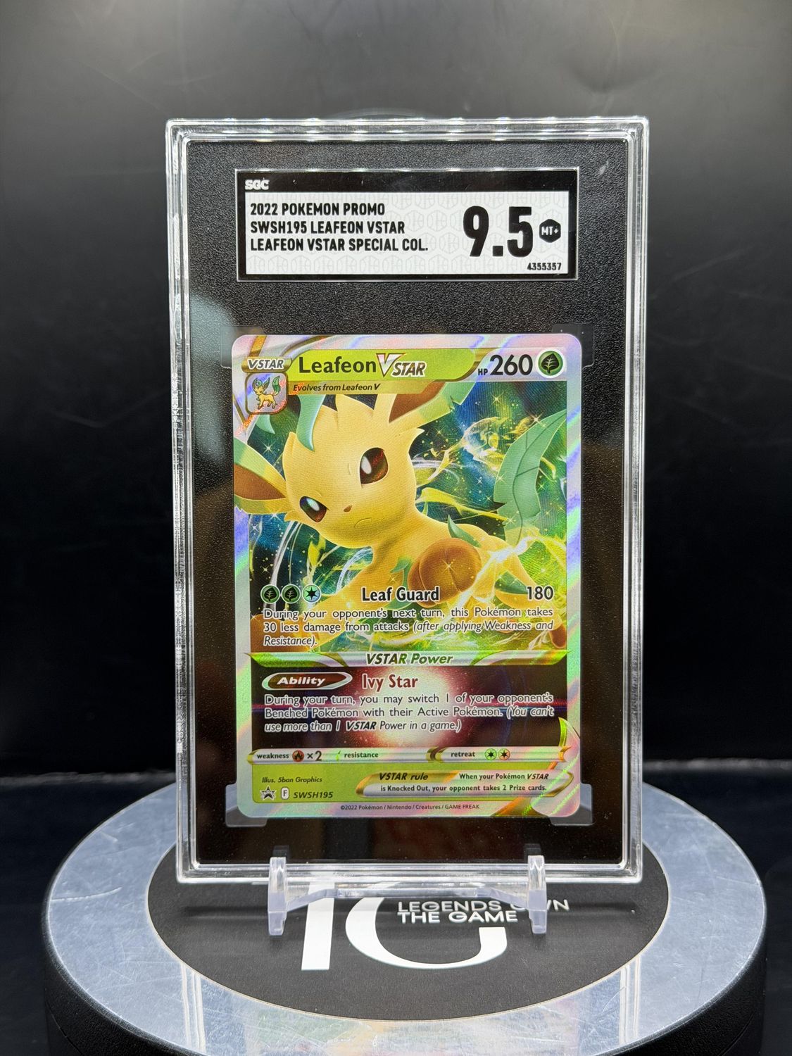 2022 Pokemon Promo SWSH195 Leafeon Vstar Leafeon Vstar Special Col. SGC 9.5