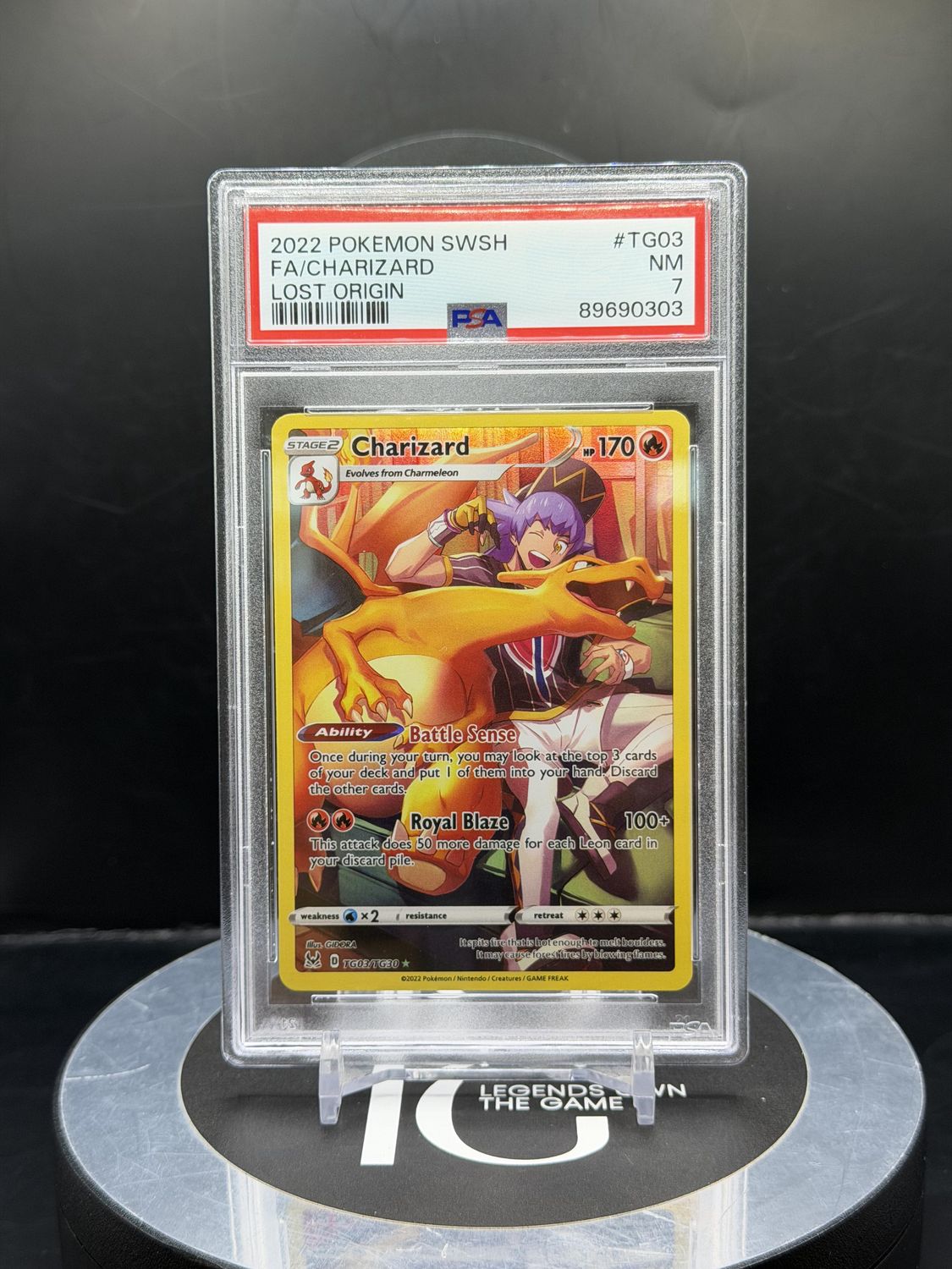 2022 Pokemon SWSH FA/Charizard Lost Origin #TG03 PSA 7
