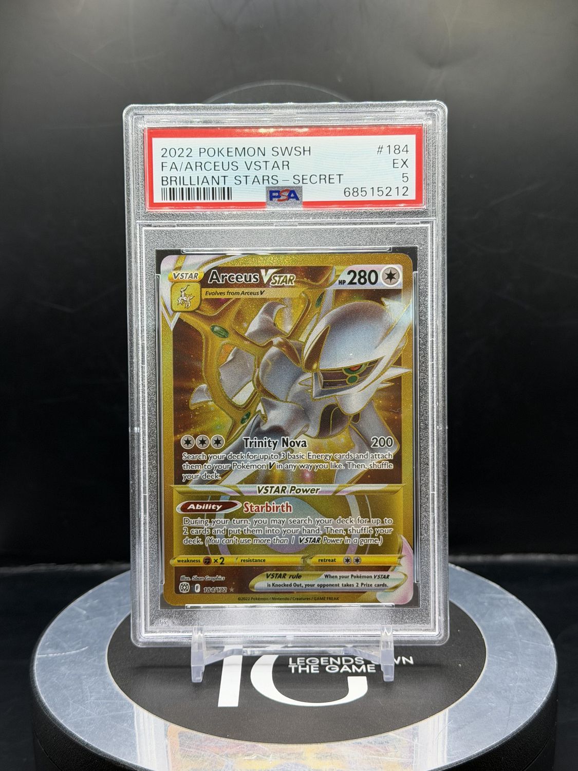 2022 Pokemon SWSH FA/Arceus Vstar Brilliant Stars - Secret 184 PSA 5